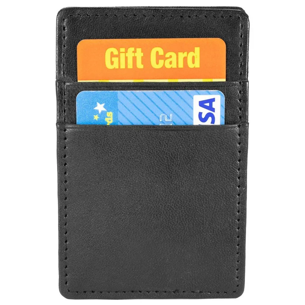 Genuine Leather Magic Bifold Wallet, Black